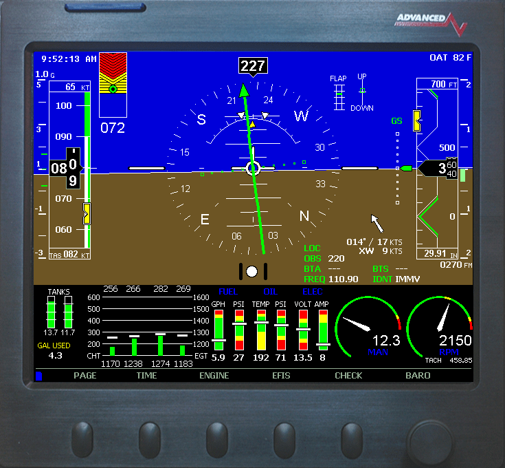 Ecran nav/moteur/air data